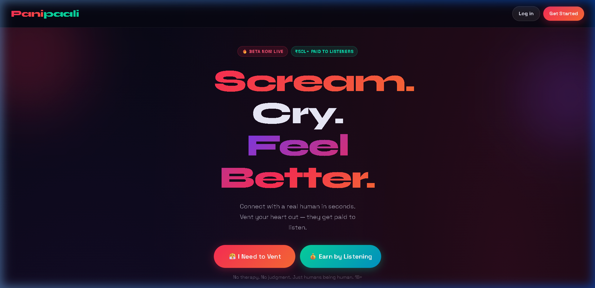 Panipaali landing page